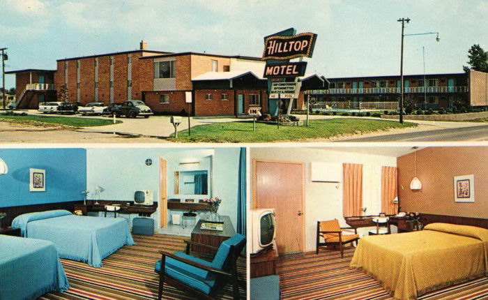 Hilltop Motel - OLD POSTCARD PHOTO
